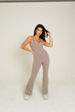 SPORTYFLEX- WHISPER OPEN-BACK FLARE JUMPSUIT