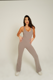 SPORTYFLEX- WHISPER OPEN-BACK FLARE JUMPSUIT