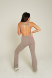 SPORTYFLEX- WHISPER OPEN-BACK FLARE JUMPSUIT