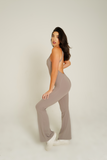 SPORTYFLEX- WHISPER OPEN-BACK FLARE JUMPSUIT