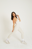 SPORTYFLEX- BLANC OPEN RACERBACK JUMPSUIT