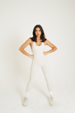 SPORTYFLEX- BLANC OPEN RACERBACK JUMPSUIT