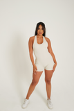 SPORTYFLEX- BLANC OPEN RACERBACK SHORTSUIT