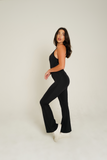 SPORTYFLEX- ONYX OPEN-BACK FLARE JUMPSUIT