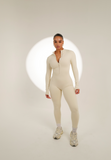 SPORTYFLEX- FAWN LONG SLEEVE  JUMPSUIT