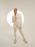 SPORTYFLEX- FAWN LONG SLEEVE  JUMPSUIT