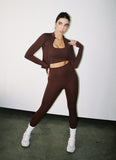 GIRL ON THE GO - COCOA SUPER HIGHWAISTED LEGGINGS