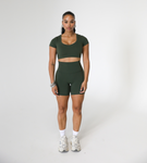 CLOUD91 - EVERGREEN V-NECK CROP TOP