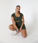 CLOUD91 - EVERGREEN V-NECK CROP TOP