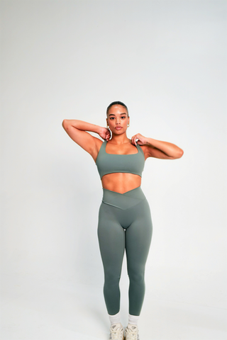 BUTTER - THYME SQUARE NECKLINE SPORTS BRA