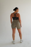 SECOND SKIN - EARL GRAY HIGHWAISTED SHORTS